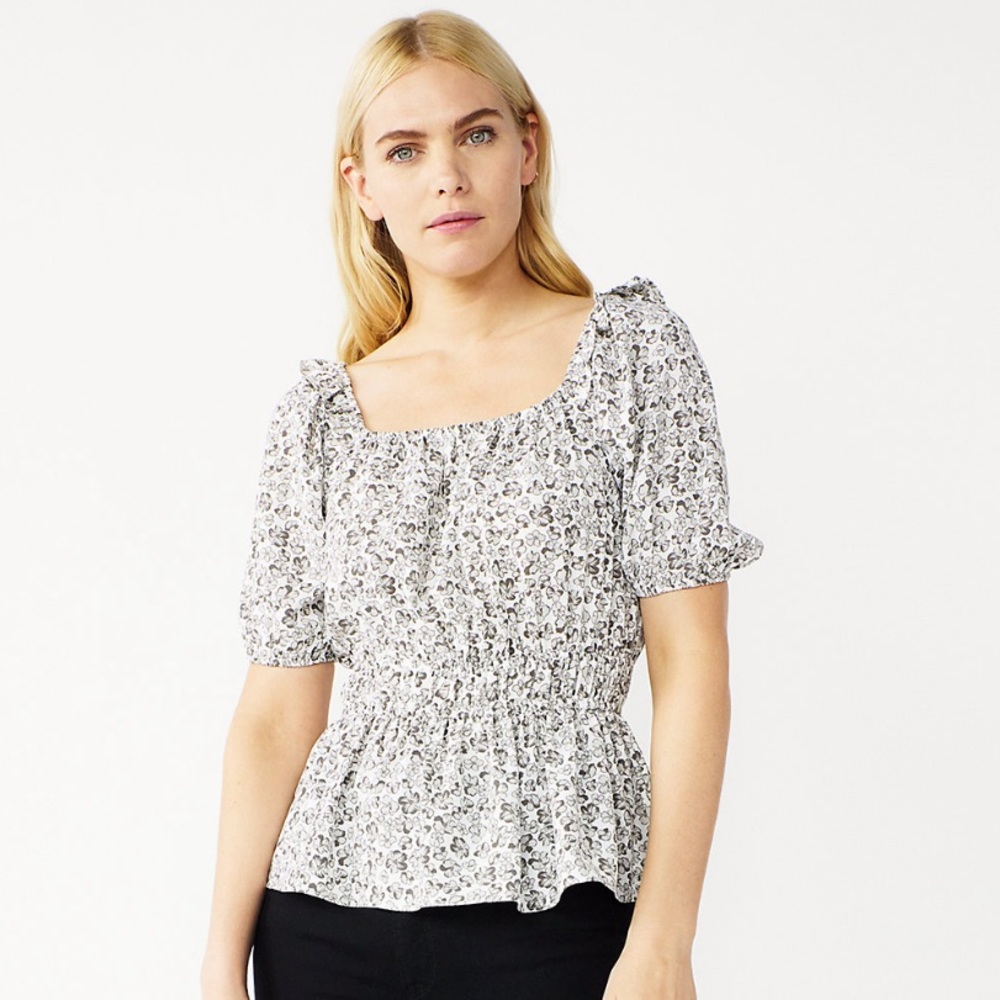 Nine West Women’s Square Neck Peplum Top